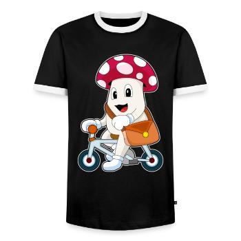 Pilz Bicycle - Men's Ringer Shirt - black/white - Front - AI Model Female 172 light (172cm) & AI Model Male 178 light (178cm)