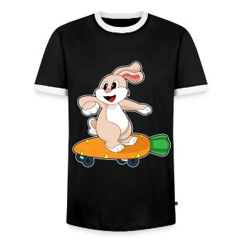 Bunny Skater Skateboard - T-shirt contrasté Homme - noir/blanc - Devant - AI Model Female 172 light (172cm) & AI Model Male 178 light (178cm)