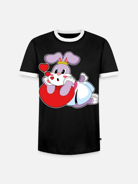 Hase Braut Herz Hochzeit - Männer Kontrast-T-Shirt - Schwarz/Weiß