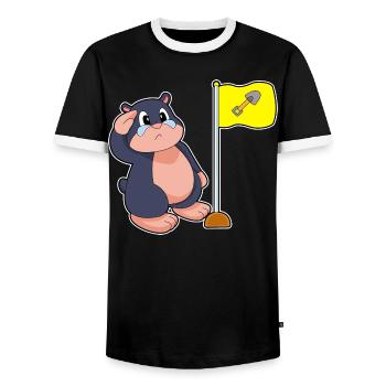 Drapeau taupe - T-shirt contrasté Homme - noir/blanc - Devant - AI Model Female 172 light (172cm) & AI Model Male 178 light (178cm)