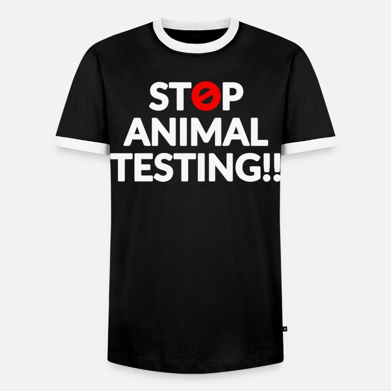 Stop Animal Testing - Men's Ringer Shirt - black/white