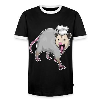 Cooking Cook's Hat - Men's Ringer Shirt - black/white - Front - AI Model Female 172 light (172cm) & AI Model Male 178 light (178cm)