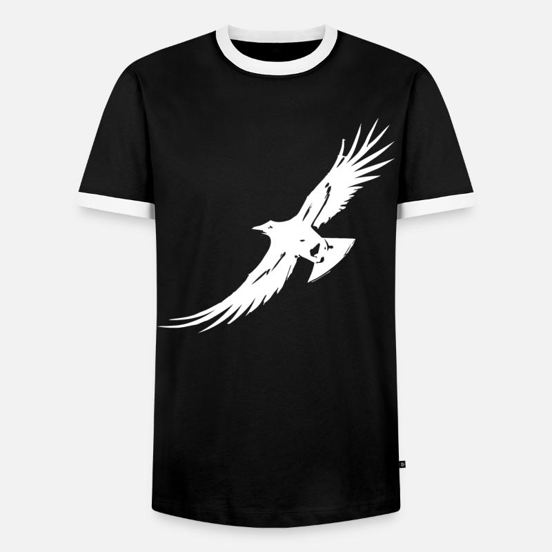 Flying Raven - Men's Ringer Shirt - black/white
