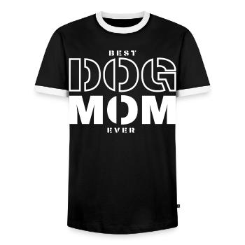 Best Dog Mom Ever - Men's Ringer Shirt - black/white - Front - AI Model Female 172 light (172cm) & AI Model Male 178 light (178cm)