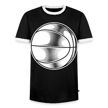 Basketball - Männer Kontrast-T-Shirt - Schwarz/Weiß - Vorne - AI Model Female 172 light (172cm) & AI Model Male 178 light (178cm)