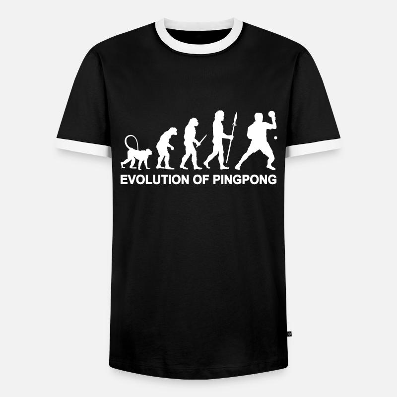 Évolution du ping-pong - T-shirt contrasté Homme - noir/blanc
