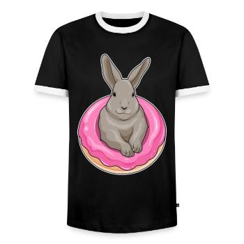 Beignet de lapin - T-shirt contrasté Homme - noir/blanc - Devant - AI Model Female 172 light (172cm) & AI Model Male 178 light (178cm)