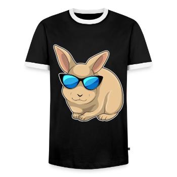 Lunettes de soleil Lapin - T-shirt contrasté Homme - noir/blanc - Devant - AI Model Female 172 light (172cm) & AI Model Male 178 light (178cm)