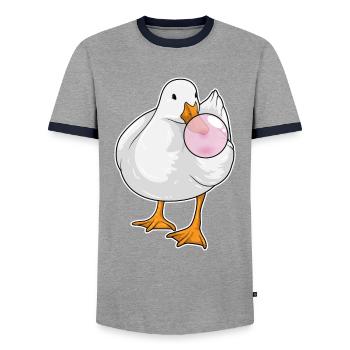 Gomme à mâcher de canard - T-shirt contrasté Homme - gris/marine  - Devant - AI Model Female 172 light (172cm) & AI Model Male 178 light (178cm)