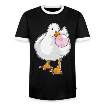 Gomme à mâcher de canard - T-shirt contrasté Homme - noir/blanc - Devant - AI Model Female 172 light (172cm) & AI Model Male 178 light (178cm)