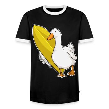 Surf de canards Surf Surf Été - T-shirt contrasté Homme - noir/blanc - Devant - AI Model Female 172 light (172cm) & AI Model Male 178 light (178cm)
