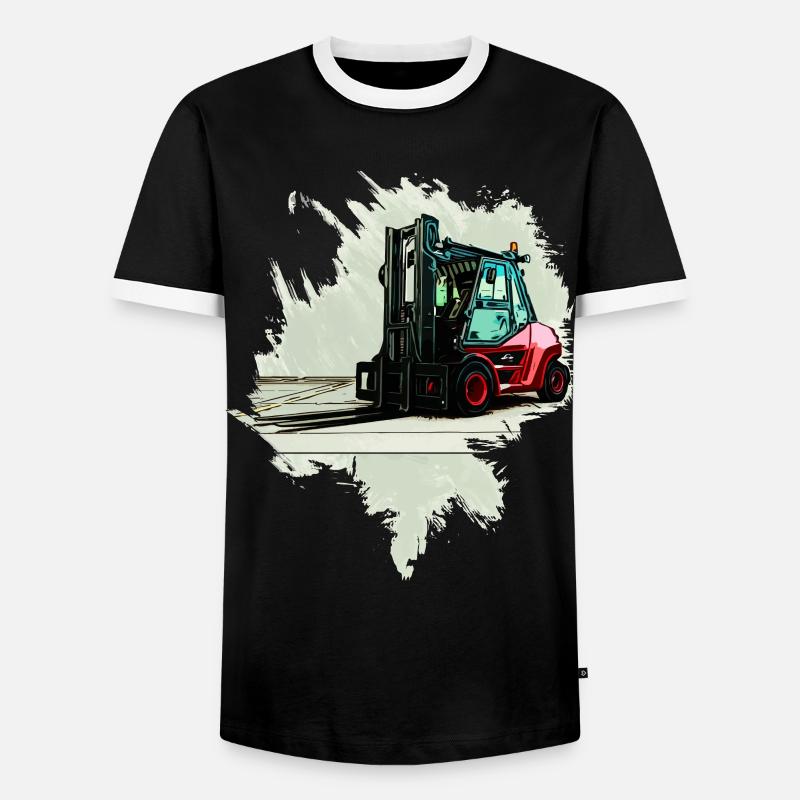 Gabelstapler - Männer Kontrast-T-Shirt - Schwarz/Weiß