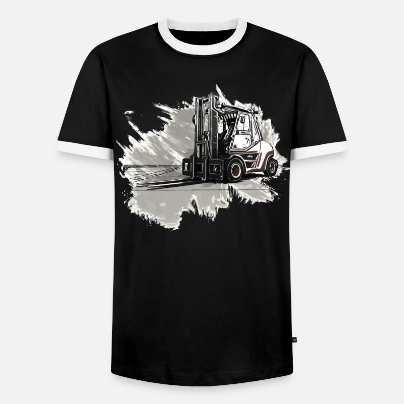 Forklift - Men's Ringer Shirt - black/white