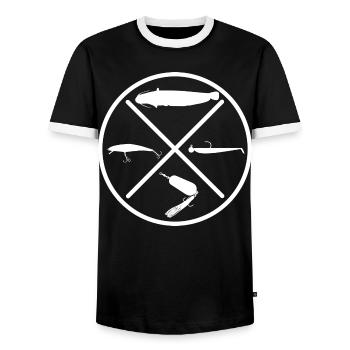 Silure - T-shirt contrasté Homme - noir/blanc - Devant - AI Model Female 172 light (172cm) & AI Model Male 178 light (178cm)