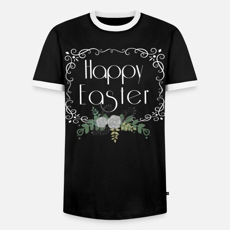 Happy Easter - Männer Kontrast-T-Shirt - Schwarz/Weiß