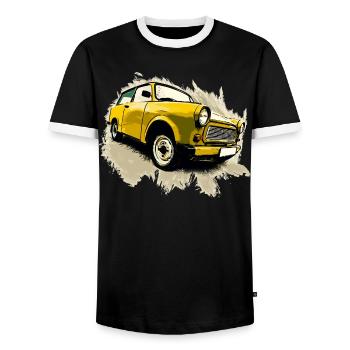 Satellite - Men's Ringer Shirt - black/white - Front - AI Model Female 172 light (172cm) & AI Model Male 178 light (178cm)