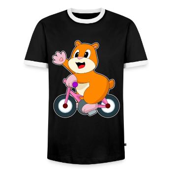 Vélo Hamster - T-shirt contrasté Homme - noir/blanc - Devant - AI Model Female 172 light (172cm) & AI Model Male 178 light (178cm)