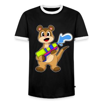 Erdmännchen Wasserpistole - Männer Kontrast-T-Shirt - Schwarz/Weiß - Vorne - AI Model Female 172 light (172cm) & AI Model Male 178 light (178cm)
