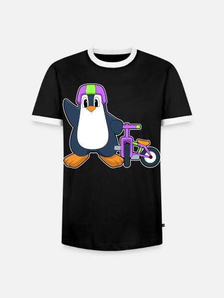 Vélo Pingouin - T-shirt contrasté Homme - noir/blanc