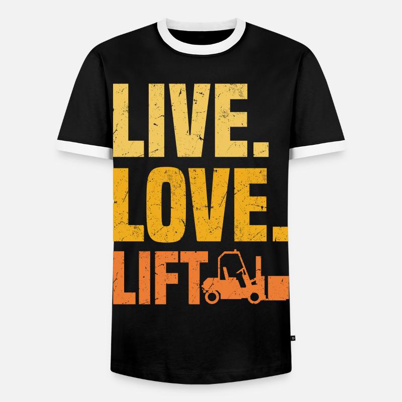 Forklift driver - Men's Ringer Shirt - black/white