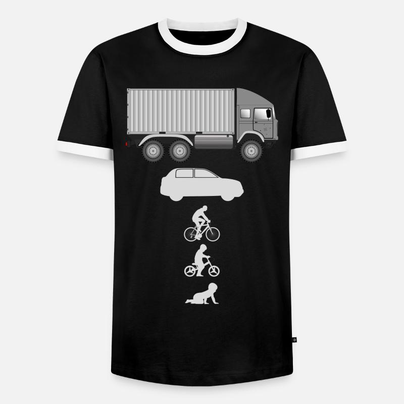 Evolution Container LKW - Männer Kontrast-T-Shirt - Schwarz/Weiß