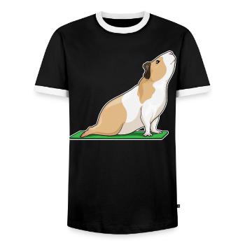 Guinea pig yoga fitness gymnastics - Men's Ringer Shirt - black/white - Front - AI Model Female 172 light (172cm) & AI Model Male 178 light (178cm)