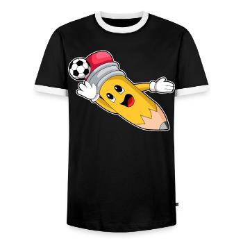 Pencil Soccer Player Soccer - T-shirt contrasté Homme - noir/blanc - Devant - AI Model Female 172 light (172cm) & AI Model Male 178 light (178cm)