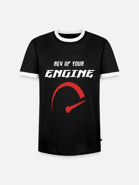 Rev up your engine - Men's Ringer Shirt - black/white