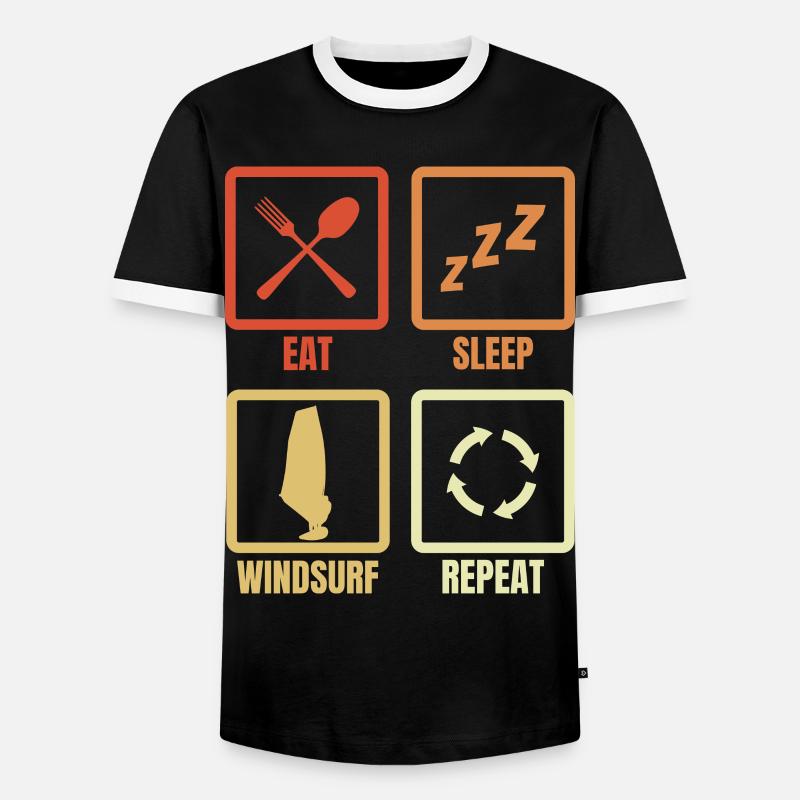 Windsurfing Schedule - Men's Ringer Shirt - black/white