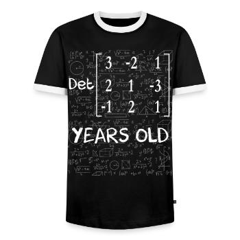 24. Jahrestag 24 Jahre Matrixdeterminante - Männer Kontrast-T-Shirt - Schwarz/Weiß - Vorne - AI Model Female 172 light (172cm) & AI Model Male 178 light (178cm)