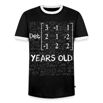 25th anniversary 25 years matrix determinant - Men's Ringer Shirt - black/white - Front - AI Model Female 172 light (172cm) & AI Model Male 178 light (178cm)