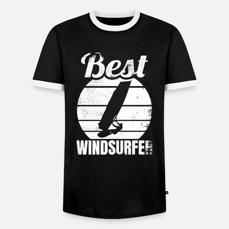 Bester Windsurfer - Männer Kontrast-T-Shirt - Schwarz/Weiß