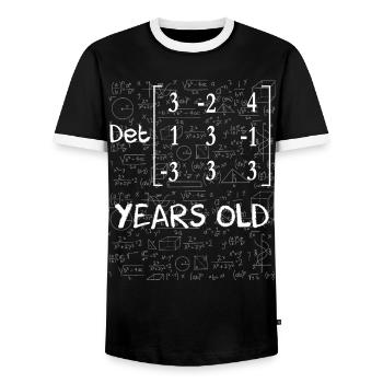 84th birthday 84 years matrix determinant - Men's Ringer Shirt - black/white - Front - AI Model Female 172 light (172cm) & AI Model Male 178 light (178cm)