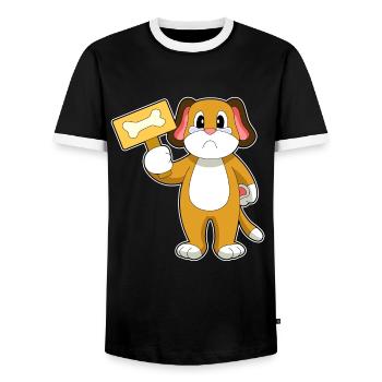 Os de chien - T-shirt contrasté Homme - noir/blanc - Devant - AI Model Female 172 light (172cm) & AI Model Male 178 light (178cm)