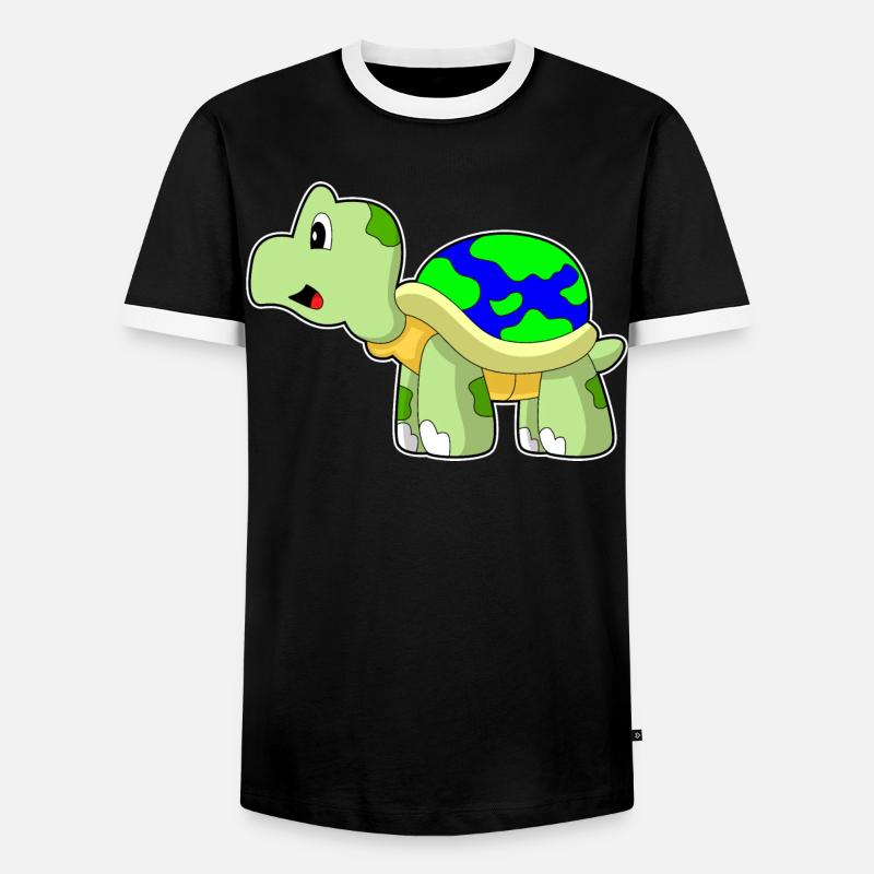 Schildkröte Erde - Männer Kontrast-T-Shirt - Schwarz/Weiß