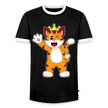 Couronne de Tigre - T-shirt contrasté Homme - noir/blanc - Devant - AI Model Female 172 light (172cm) & AI Model Male 178 light (178cm)