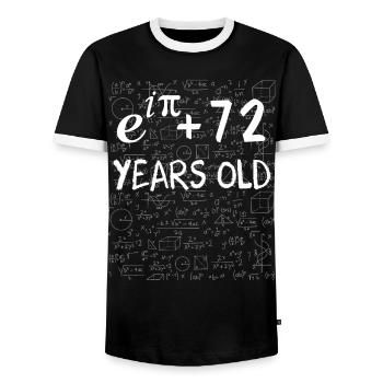71st Birthday 71 Years Euler Identity Math Gift - Men's Ringer Shirt - black/white - Front - AI Model Female 172 light (172cm) & AI Model Male 178 light (178cm)