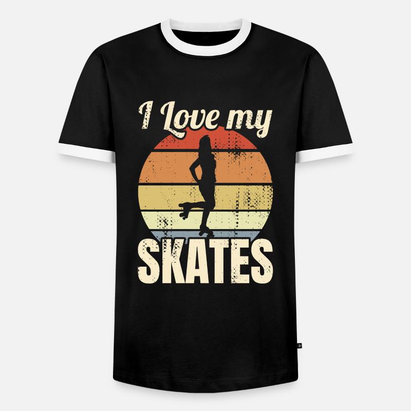 Roller skaters - Men's Ringer Shirt - black/white