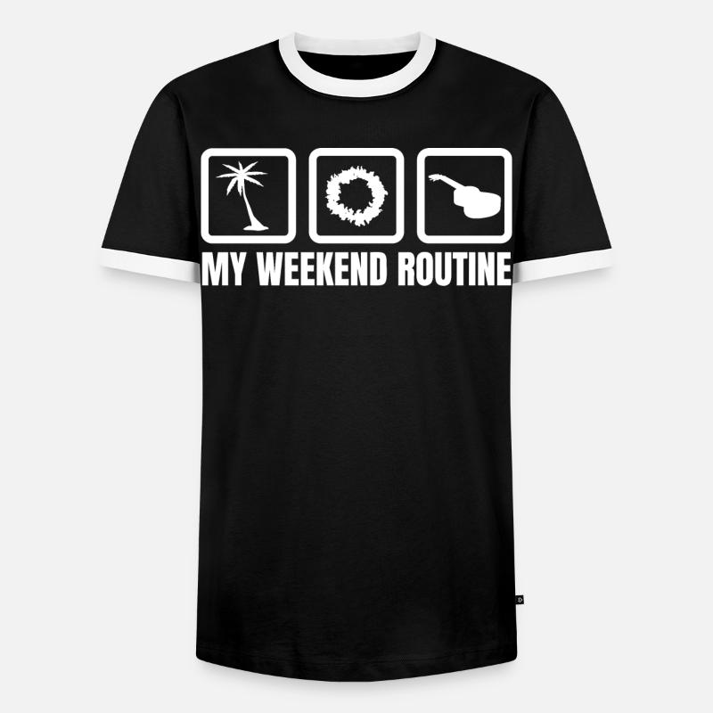 Ukulele Player Weekend - Men's Ringer Shirt - black/white