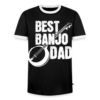 Banjo Father - Men's Ringer Shirt - black/white - Front - AI Model Female 172 light (172cm) & AI Model Male 178 light (178cm)