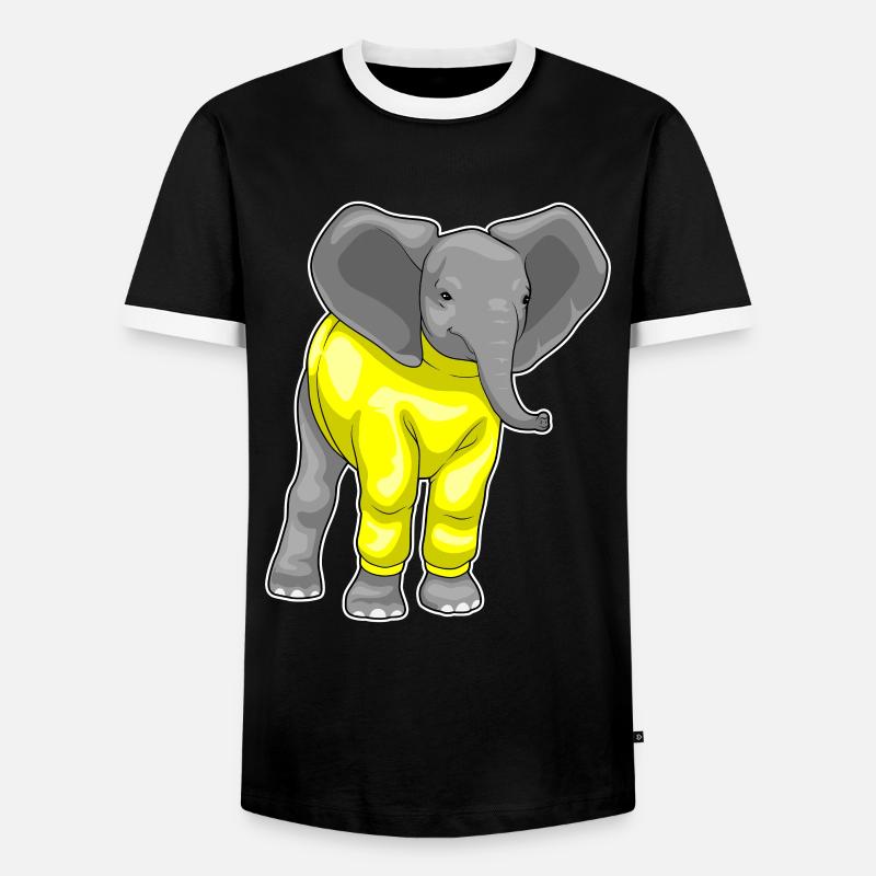 Elefant Winter Pullover - Männer Kontrast-T-Shirt - Schwarz/Weiß