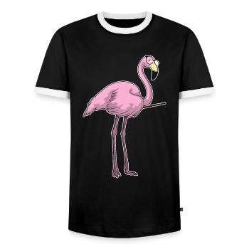 Flamingo Enseignant Pointage Bâton École - T-shirt contrasté Homme - noir/blanc - Devant - AI Model Female 172 light (172cm) & AI Model Male 178 light (178cm)