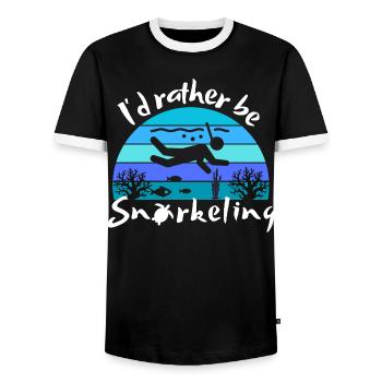 Je préfère faire du snorkeling - Beach Lover - T-shirt contrasté Homme - noir/blanc - Devant - AI Model Female 172 light (172cm) & AI Model Male 178 light (178cm)
