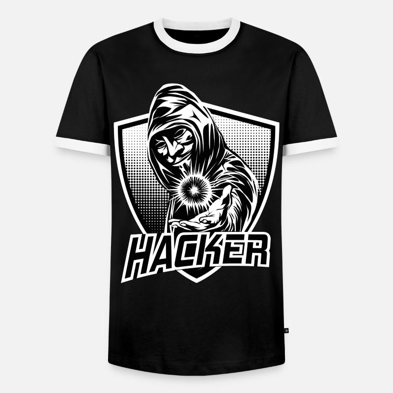 HACKER - Männer Kontrast-T-Shirt - Schwarz/Weiß