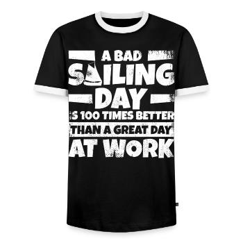 Sailing - Men's Ringer Shirt - black/white - Front - AI Model Female 172 light (172cm) & AI Model Male 178 light (178cm)