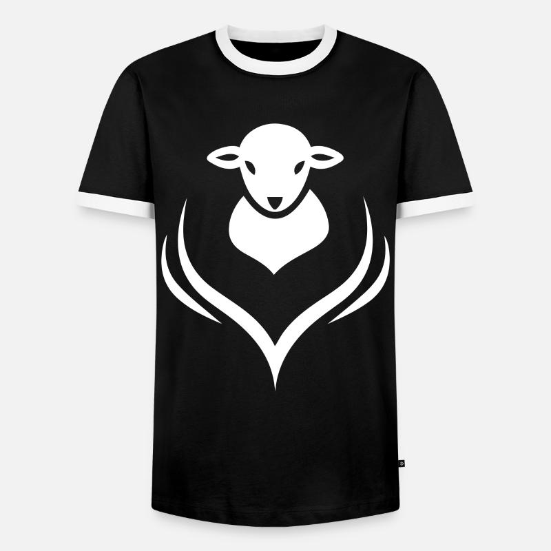 Lamm Lämmchen Schaf Schäfer - Männer Kontrast-T-Shirt - Schwarz/Weiß