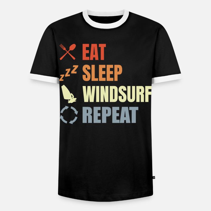Windsurfer Routine - Men's Ringer Shirt - black/white
