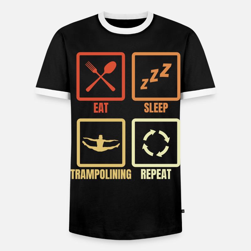 Eat Sleep Trampoline Repeat - Männer Kontrast-T-Shirt - Schwarz/Weiß