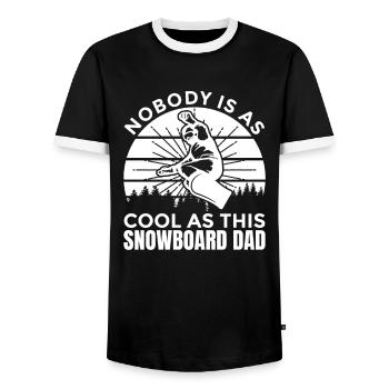Snowboard Vater - Männer Kontrast-T-Shirt - Schwarz/Weiß - Vorne - AI Model Female 172 light (172cm) & AI Model Male 178 light (178cm)