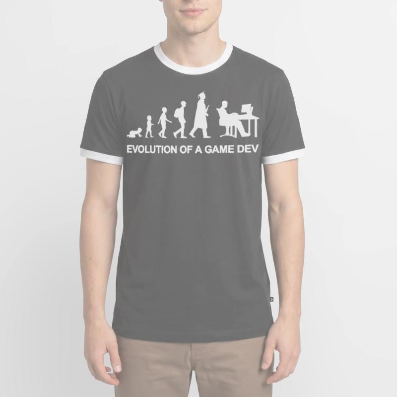 Game Developer Evolution Männer Kontrast-T-Shirt